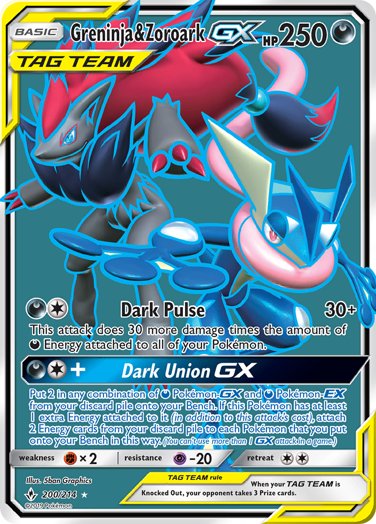 Greninja & Zoroark GX (200/214) [Sun & Moon: Unbroken Bonds] | The Time Vault CA