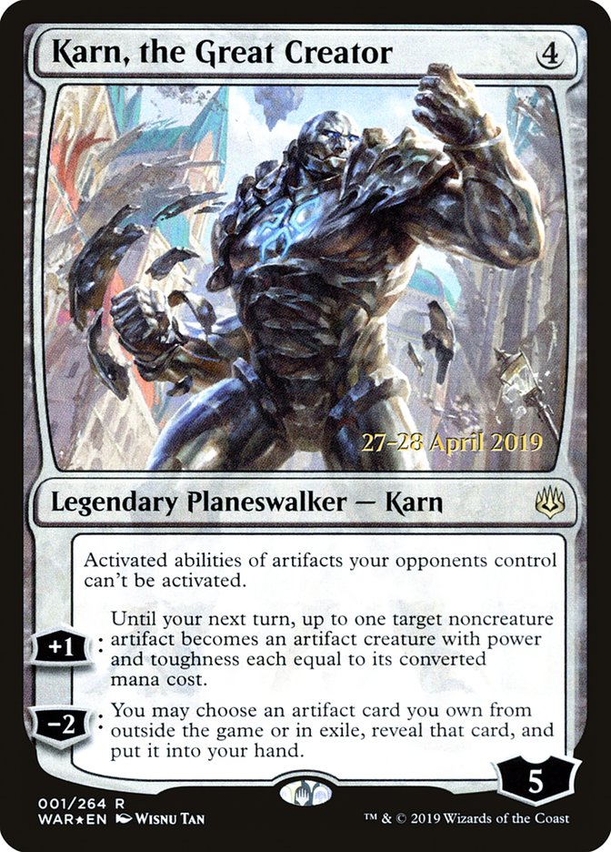 Karn, the Great Creator  [War of the Spark Prerelease Promos] | The Time Vault CA