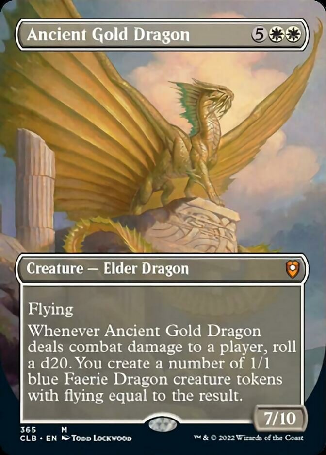 Ancient Gold Dragon (Borderless Alternate Art) [Commander Legends: Battle for Baldur's Gate] | The Time Vault CA