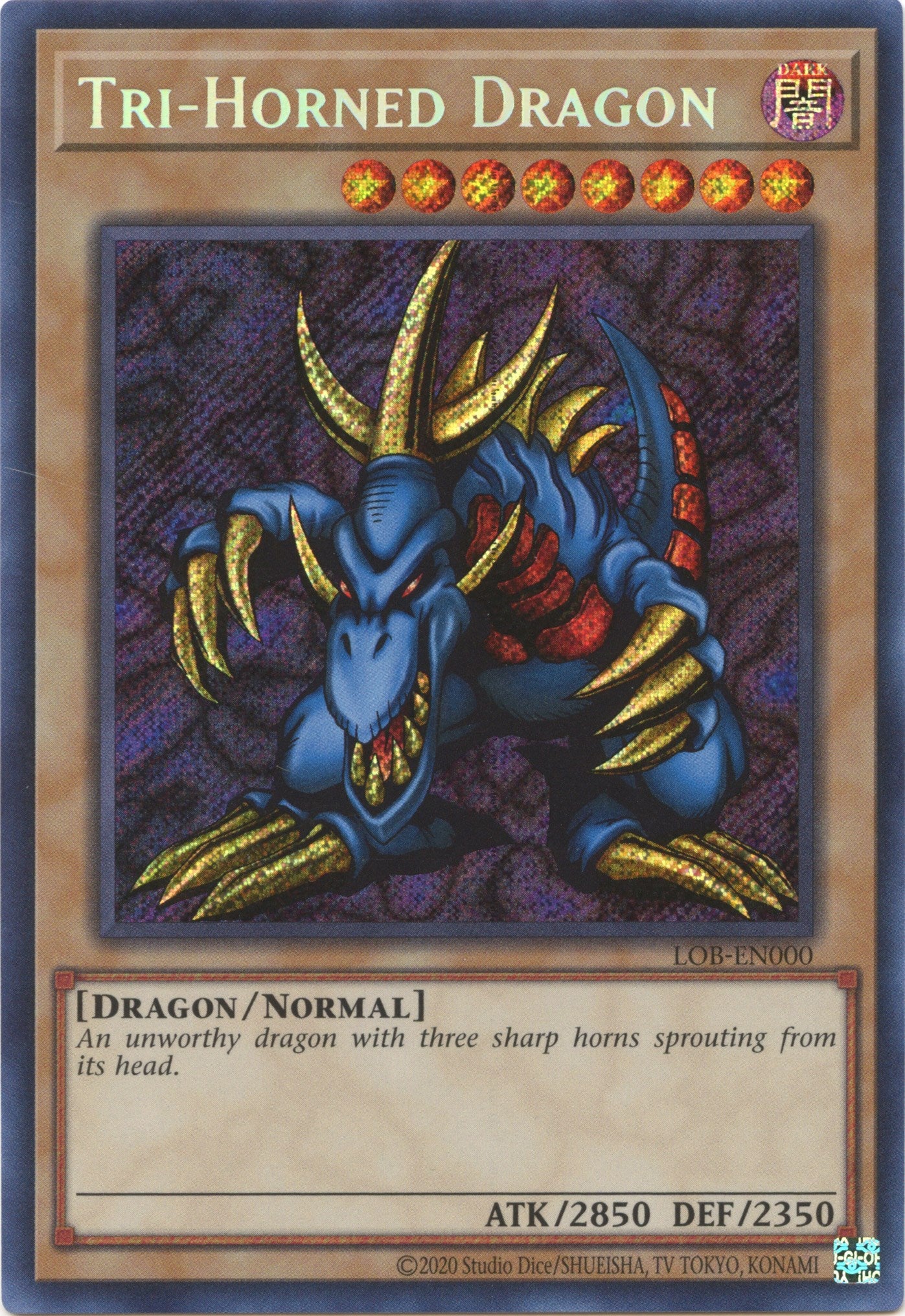 Tri-Horned Dragon (25th Anniversary) [LOB-EN000] Secret Rare | The Time Vault CA