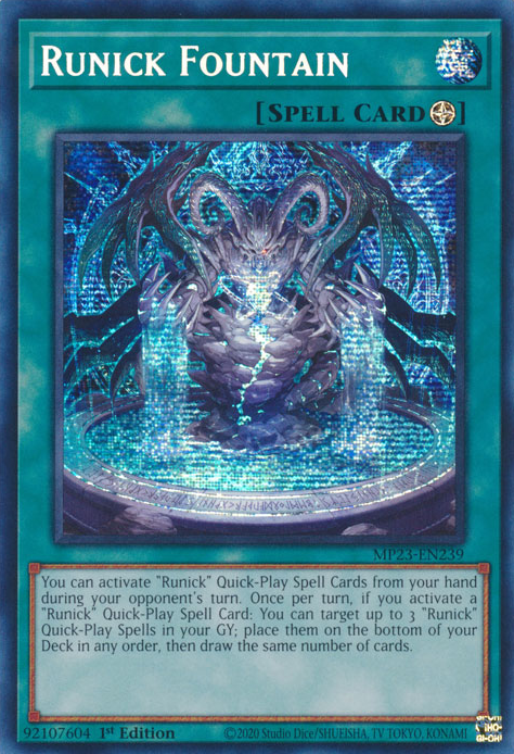 Runick Fountain [MP23-EN239] Prismatic Secret Rare | The Time Vault CA