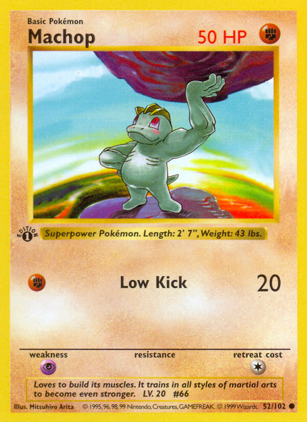 Machop (52/102) (Shadowless) [Base Set 1st Edition] | The Time Vault CA