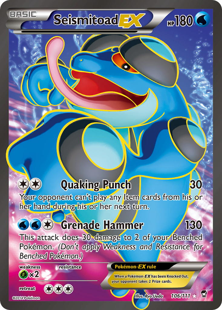 Seismitoad EX (106/111) [XY: Furious Fists] | The Time Vault CA