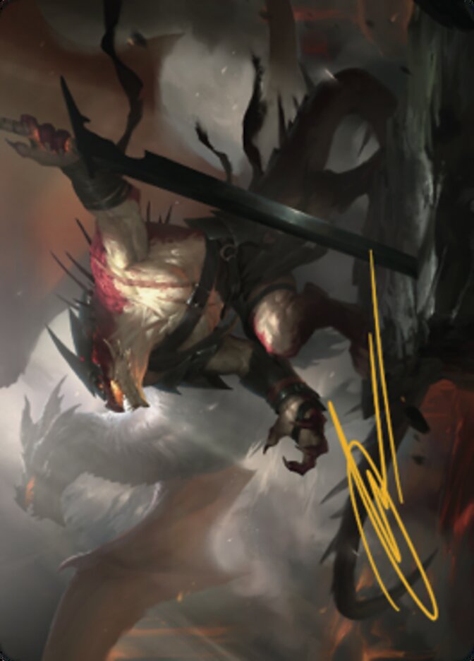 Rivaz of the Claw Art Card (Gold-Stamped Signature) [Dominaria United Art Series] | The Time Vault CA
