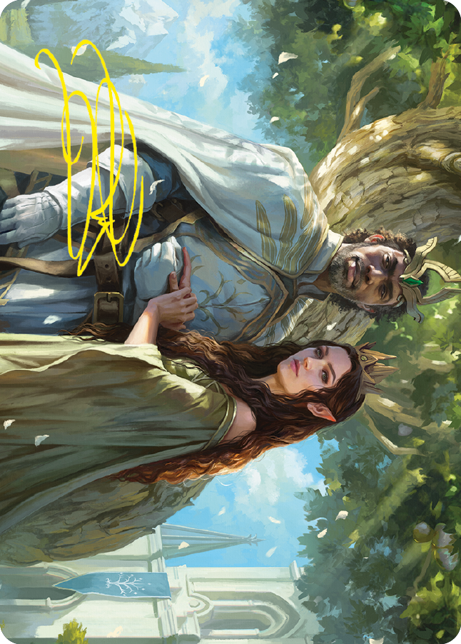 Aragorn and Arwen, Wed Art Card (Gold-Stamped Signature) [The Lord of the Rings: Tales of Middle-earth Art Series] | The Time Vault CA