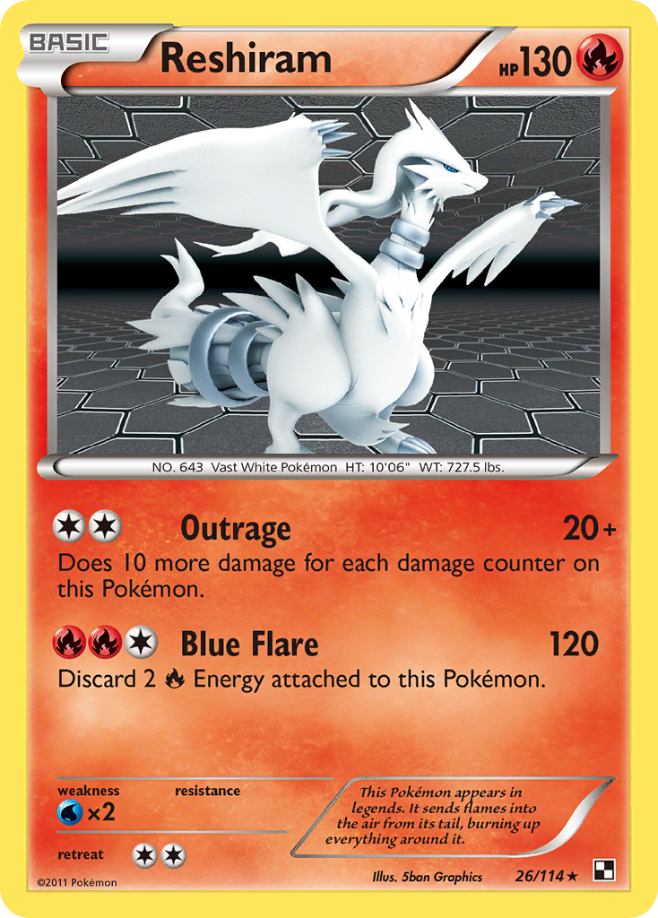 Reshiram (26/114) [Black & White: Base Set] | The Time Vault CA