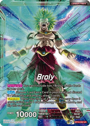 Broly // SS Broly, Demon's Second Coming (BT15-002) [Saiyan Showdown Prerelease Promos] | The Time Vault CA