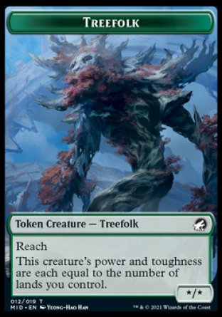 Treefolk Token [Innistrad: Midnight Hunt Tokens] | The Time Vault CA