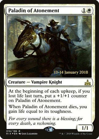 Paladin of Atonement [Rivals of Ixalan Promos] | The Time Vault CA