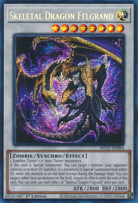 Skeletal Dragon Felgrand [MP23-EN084] Prismatic Secret Rare | The Time Vault CA