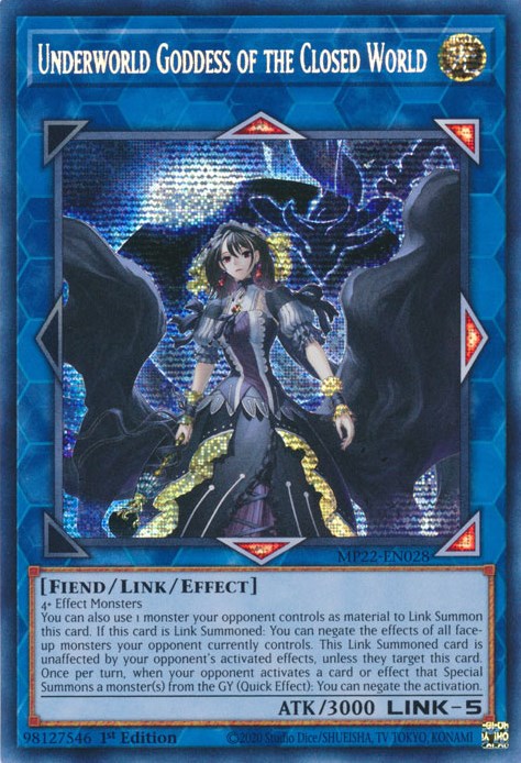 Underworld Goddess of the Closed World [MP22-EN028] Prismatic Secret Rare | The Time Vault CA