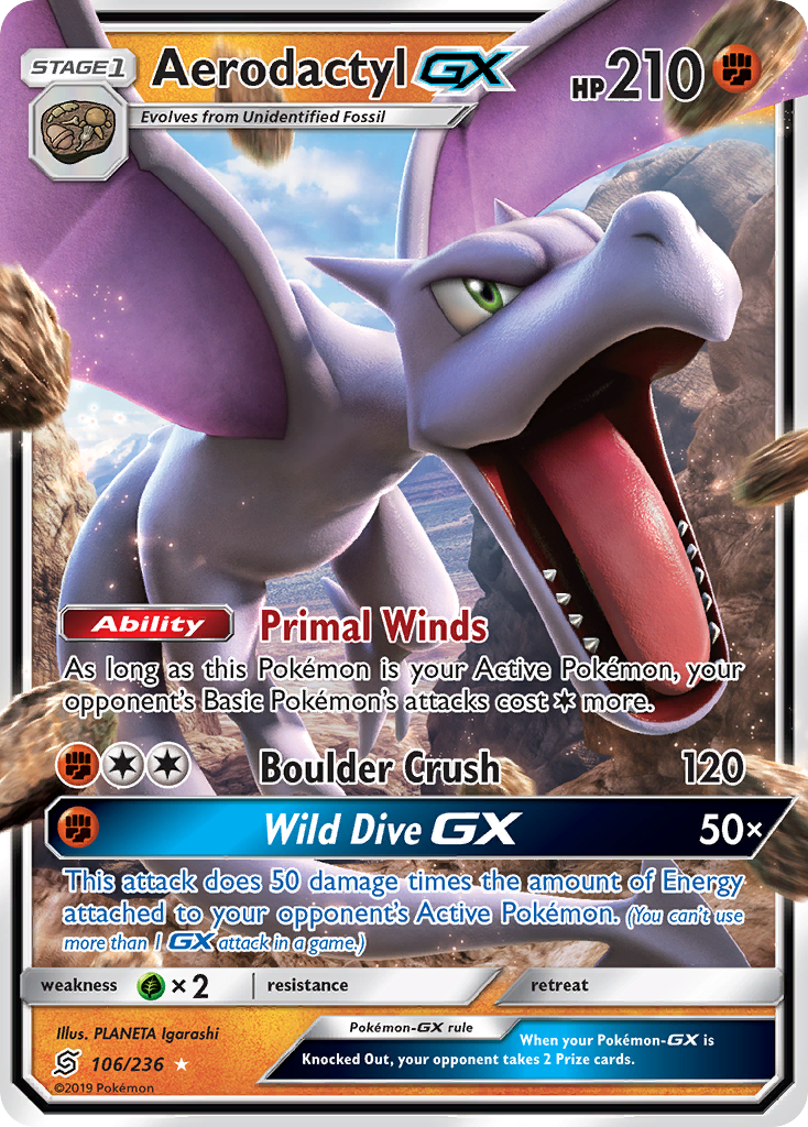 Aerodactyl GX (106/236) [Sun & Moon: Unified Minds] | The Time Vault CA