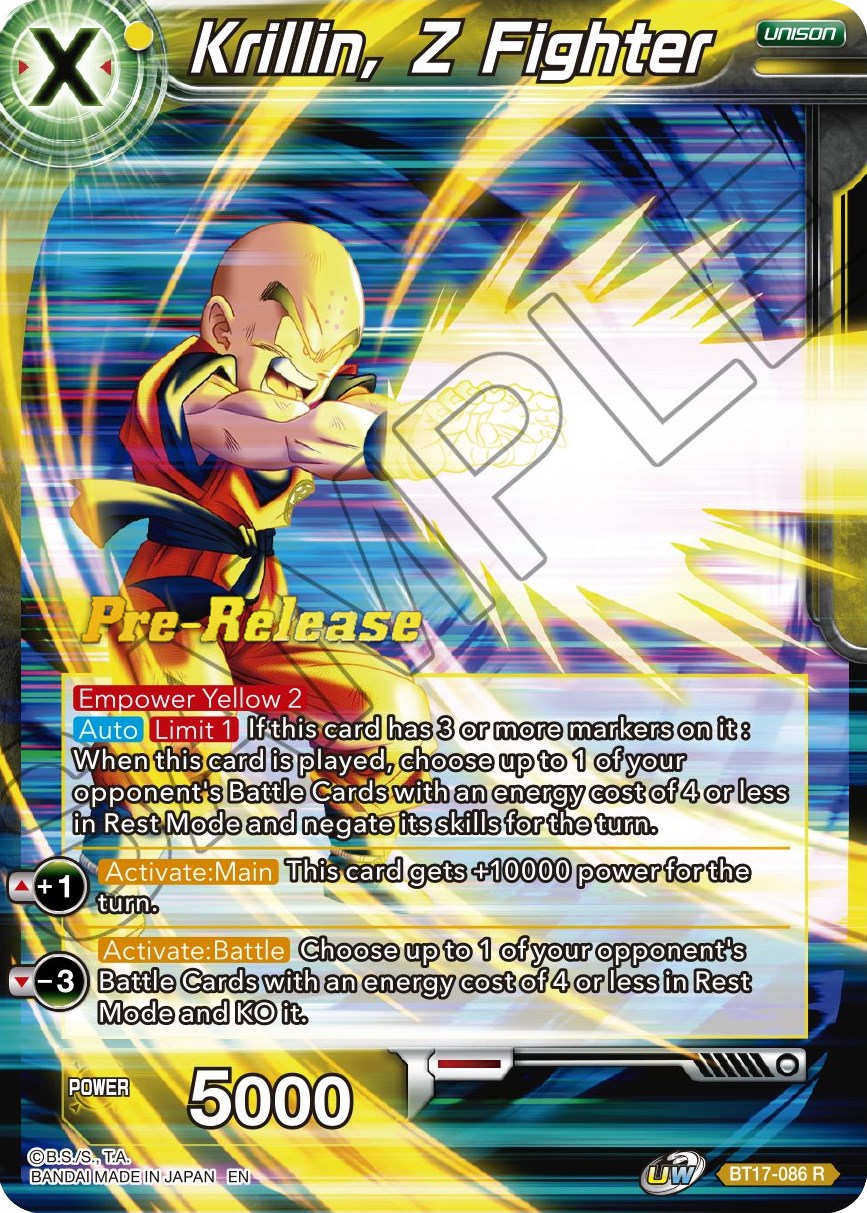 Krillin, Z Fighter (BT17-086) [Ultimate Squad Prerelease Promos] | The Time Vault CA