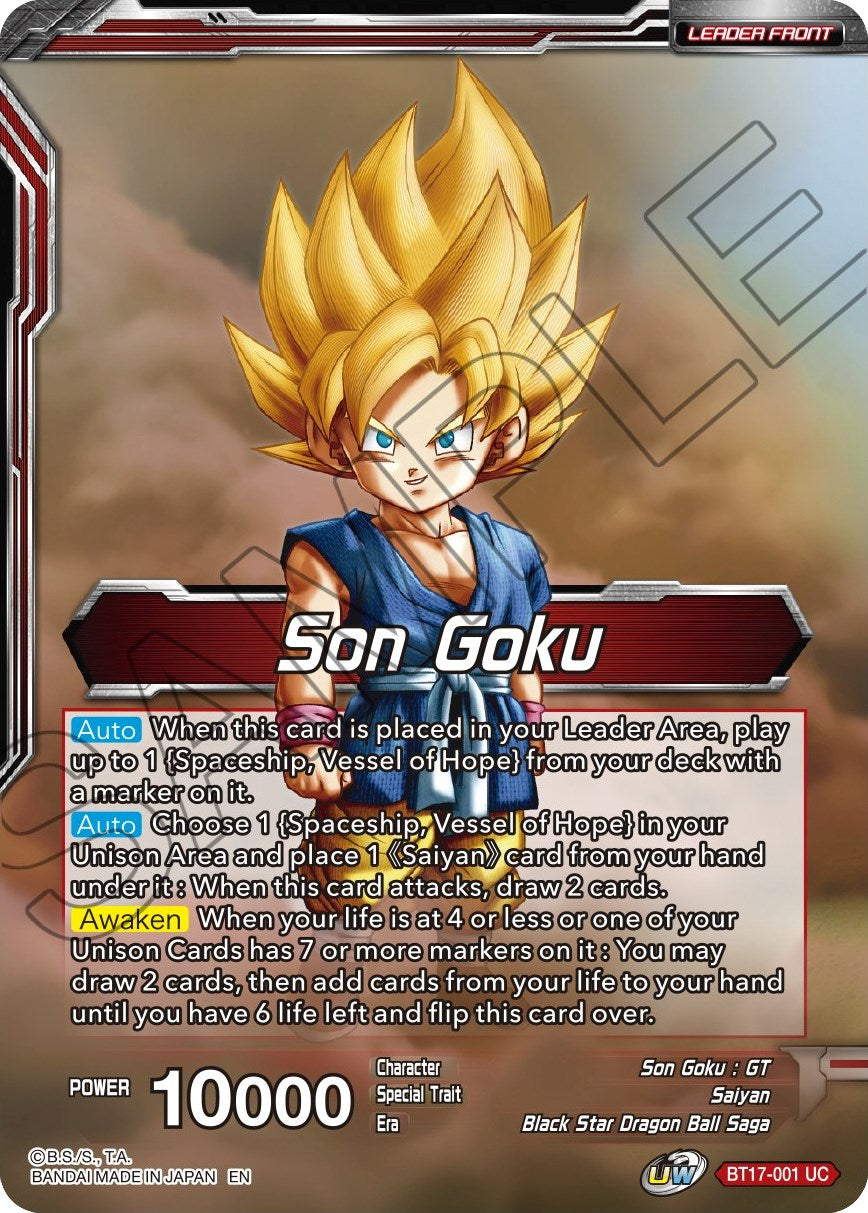 Son Goku // Son Goku, Pan, and Trunks, Space Adventurers (BT17-001) [Ultimate Squad Prerelease Promos] | The Time Vault CA