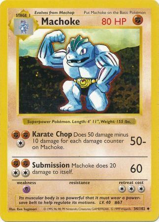 Machoke (34/102) [Base Set Shadowless Unlimited] | The Time Vault CA