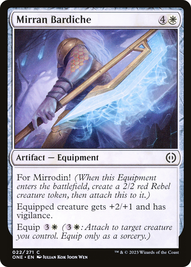 Mirran Bardiche [Phyrexia: All Will Be One] | The Time Vault CA