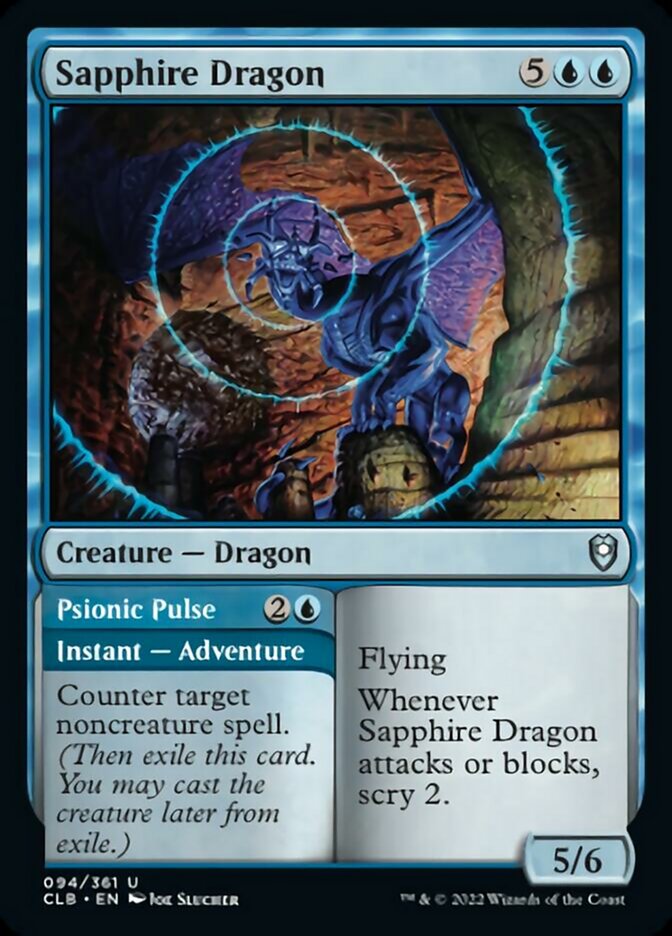 Sapphire Dragon // Psionic Pulse [Commander Legends: Battle for Baldur's Gate] | The Time Vault CA