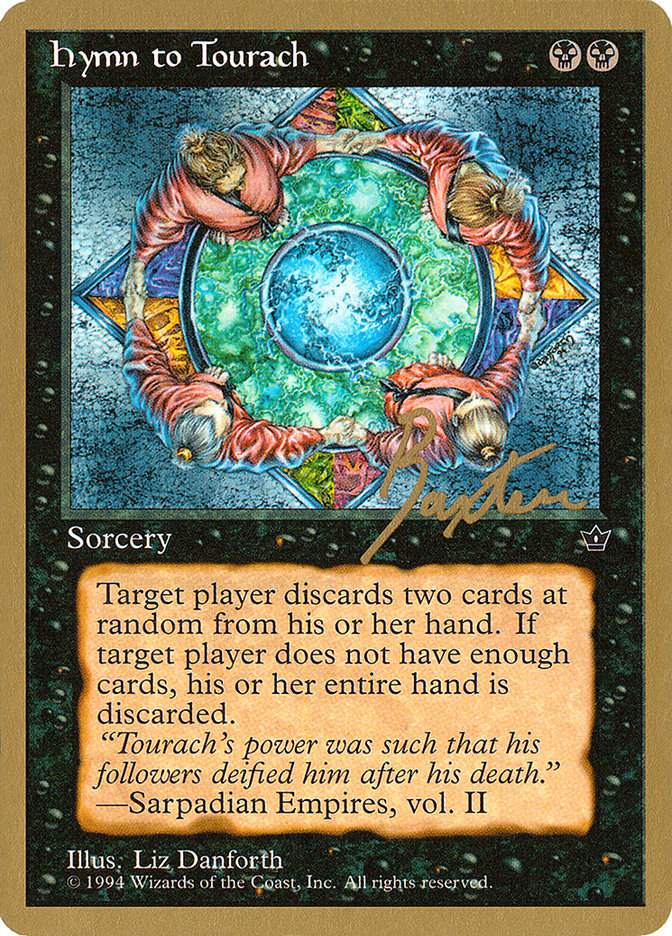Hymn to Tourach (Circle) (George Baxter) [Pro Tour Collector Set] | The Time Vault CA