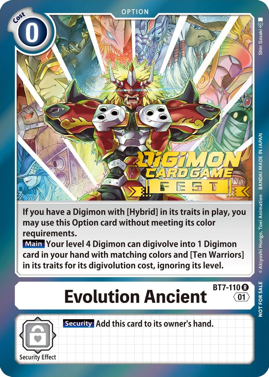 Evolution Ancient [BT7-110] (Digimon Card Game Fest 2022) [Next Adventure Promos] | The Time Vault CA