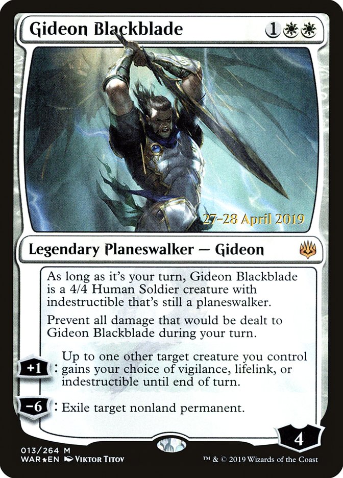 Gideon Blackblade  [War of the Spark Prerelease Promos] | The Time Vault CA