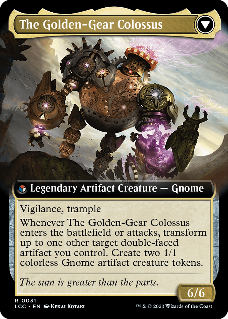 Tetzin, Gnome Champion // The Golden-Gear Colossus (Extended Art) [The Lost Caverns of Ixalan Commander] | The Time Vault CA