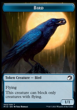 Bird Token [Innistrad: Midnight Hunt Tokens] | The Time Vault CA