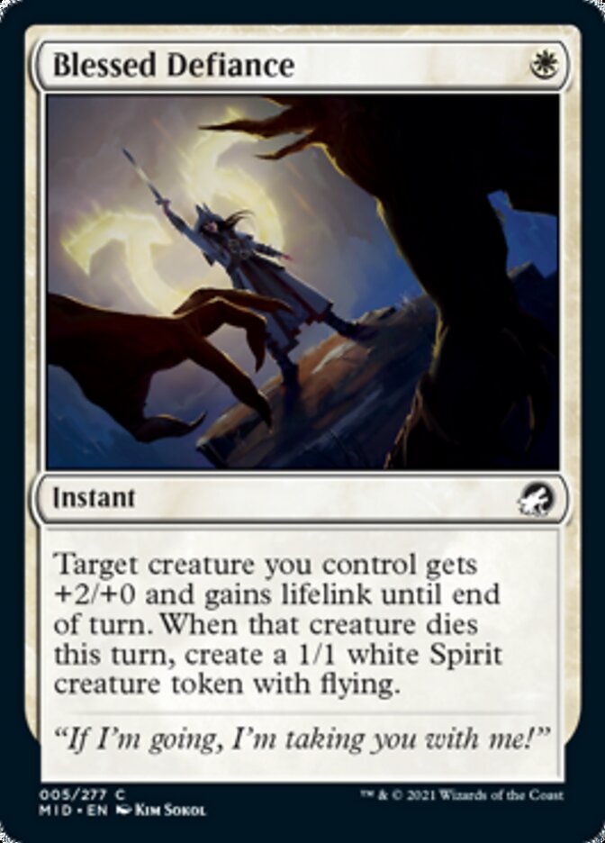 Blessed Defiance [Innistrad: Midnight Hunt] | The Time Vault CA