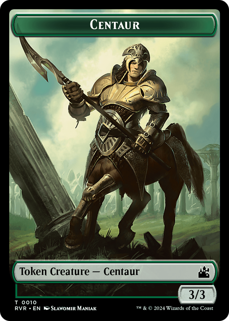 Spirit (0018) // Centaur Double-Sided Token [Ravnica Remastered Tokens] | The Time Vault CA