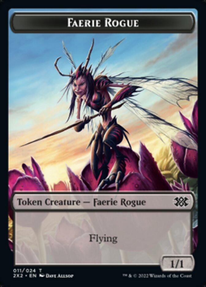 Faerie Rogue // Monk Double-sided Token [Double Masters 2022 Tokens] | The Time Vault CA