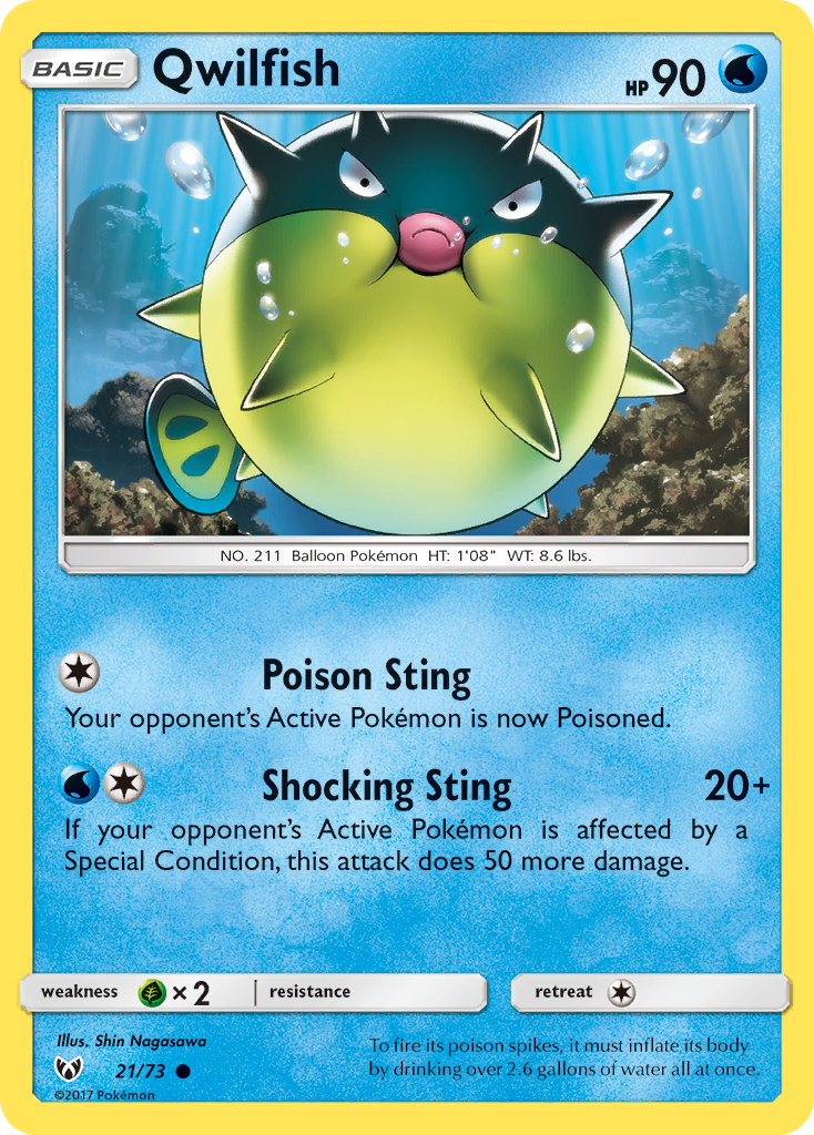 Qwilfish (21/73) [Sun & Moon: Shining Legends] | The Time Vault CA