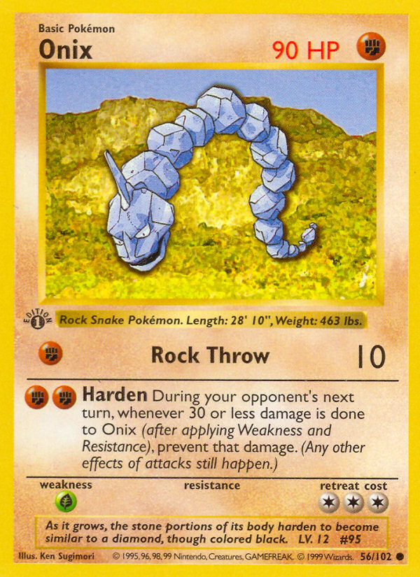 Onix (56/102) (Shadowless) [Base Set 1st Edition] | The Time Vault CA