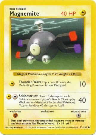Magnemite (53/102) [Base Set Shadowless Unlimited] | The Time Vault CA