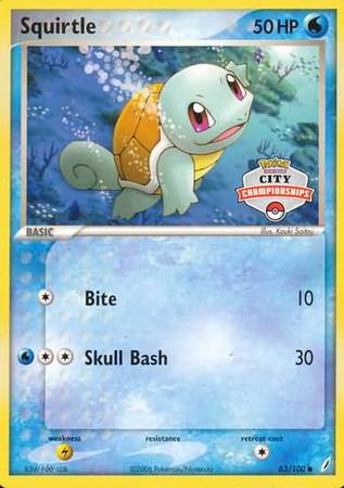 Squirtle (63/100) (City Championship Promo) [EX: Crystal Guardians] | The Time Vault CA