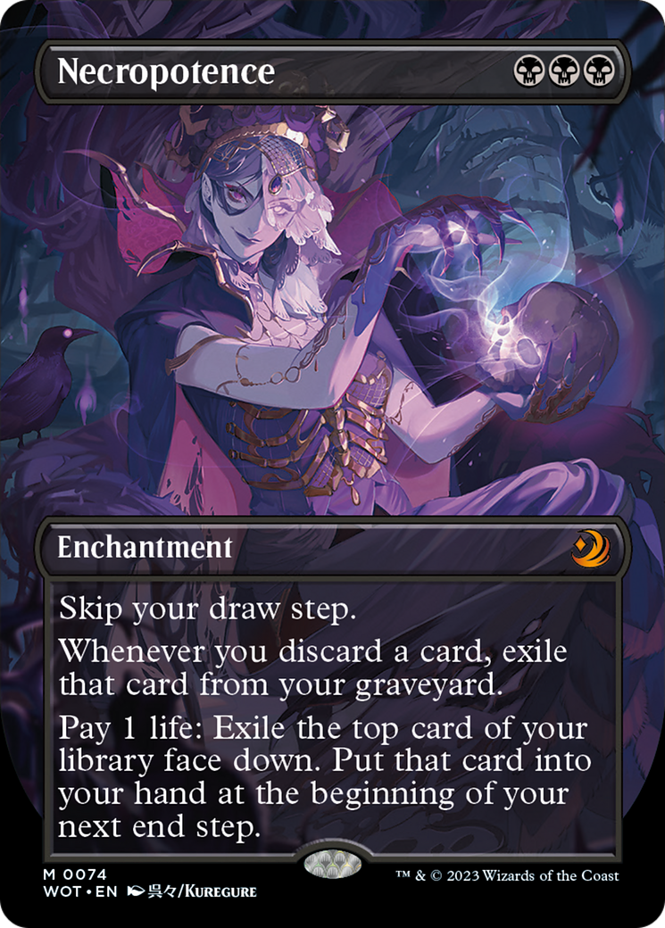 Necropotence (Anime Borderless) [Wilds of Eldraine: Enchanting Tales] | The Time Vault CA