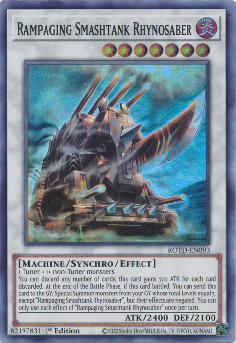 Rampaging Smashtank Rhynosaber [ROTD-EN093] Super Rare | The Time Vault CA