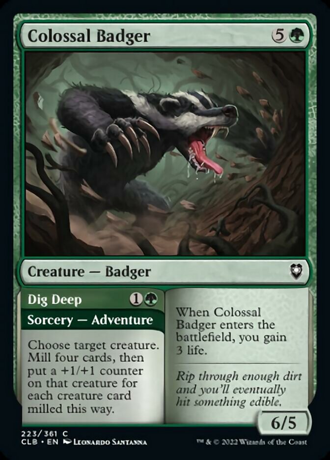 Colossal Badger // Dig Deep [Commander Legends: Battle for Baldur's Gate] | The Time Vault CA