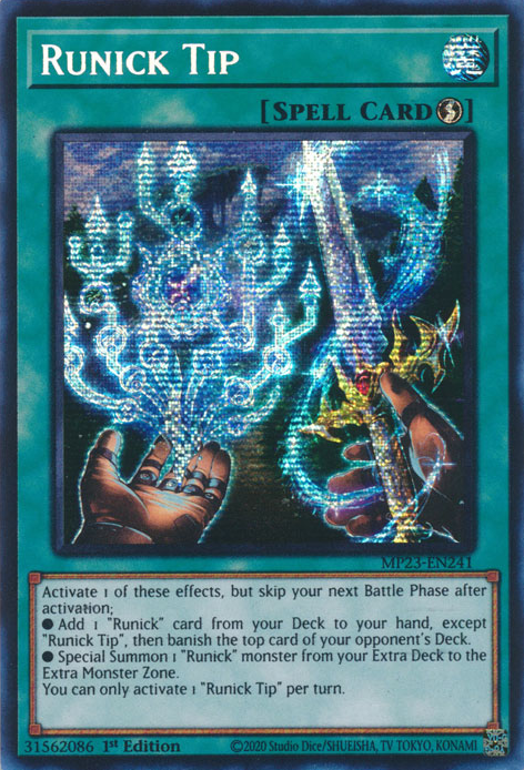 Runick Tip [MP23-EN241] Prismatic Secret Rare | The Time Vault CA