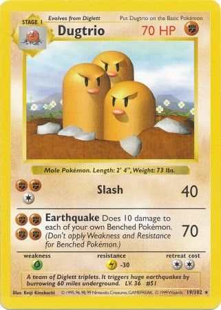 Dugtrio (19/102) [Base Set Shadowless Unlimited] | The Time Vault CA