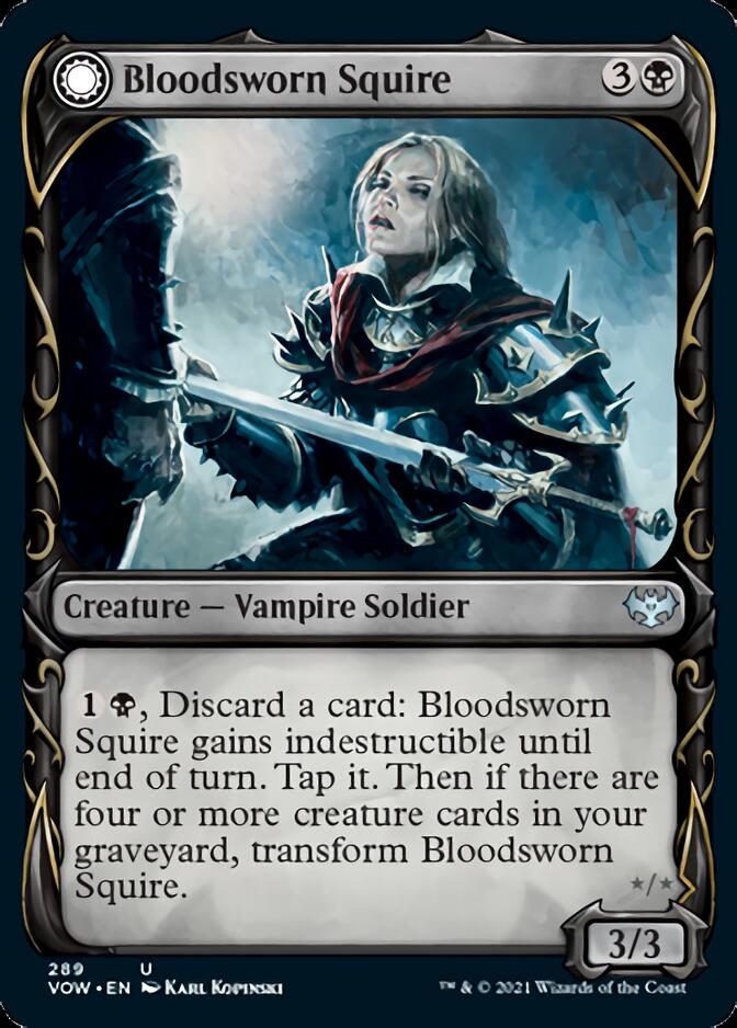 Bloodsworn Squire // Bloodsworn Knight (Showcase Fang Frame) [Innistrad: Crimson Vow] | The Time Vault CA