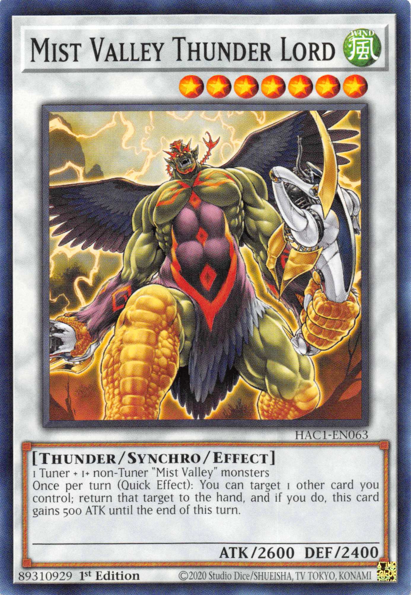 Mist Valley Thunder Lord [HAC1-EN063] Common | The Time Vault CA