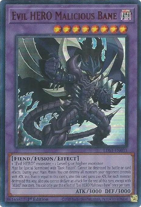 Evil HERO Malicious Bane (Red) [LDS3-EN033] Ultra Rare | The Time Vault CA