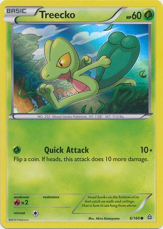 Treecko (6/160) (Sheen Holo) [XY: Primal Clash] | The Time Vault CA