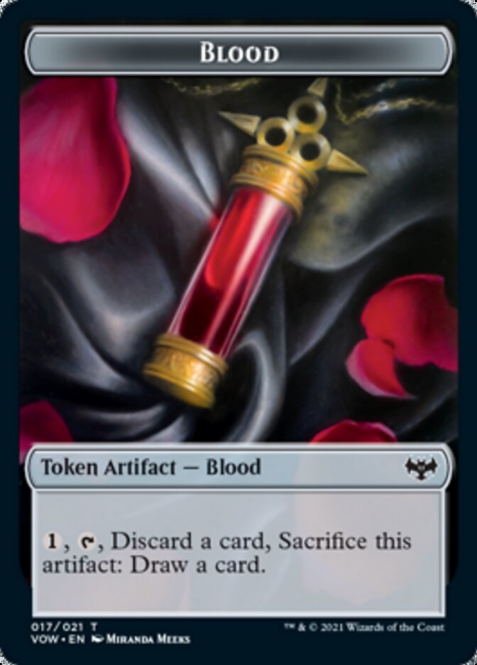 Blood // Spirit Cleric Double-sided Token [Innistrad: Crimson Vow Tokens] | The Time Vault CA