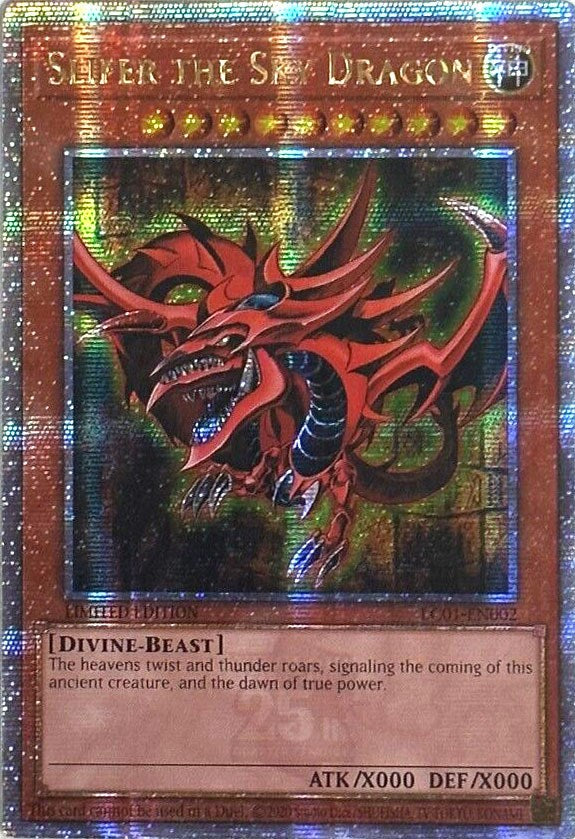 Slifer the Sky Dragon (25th Anniversary) [LC01-EN002] Quarter Century Secret Rare | The Time Vault CA