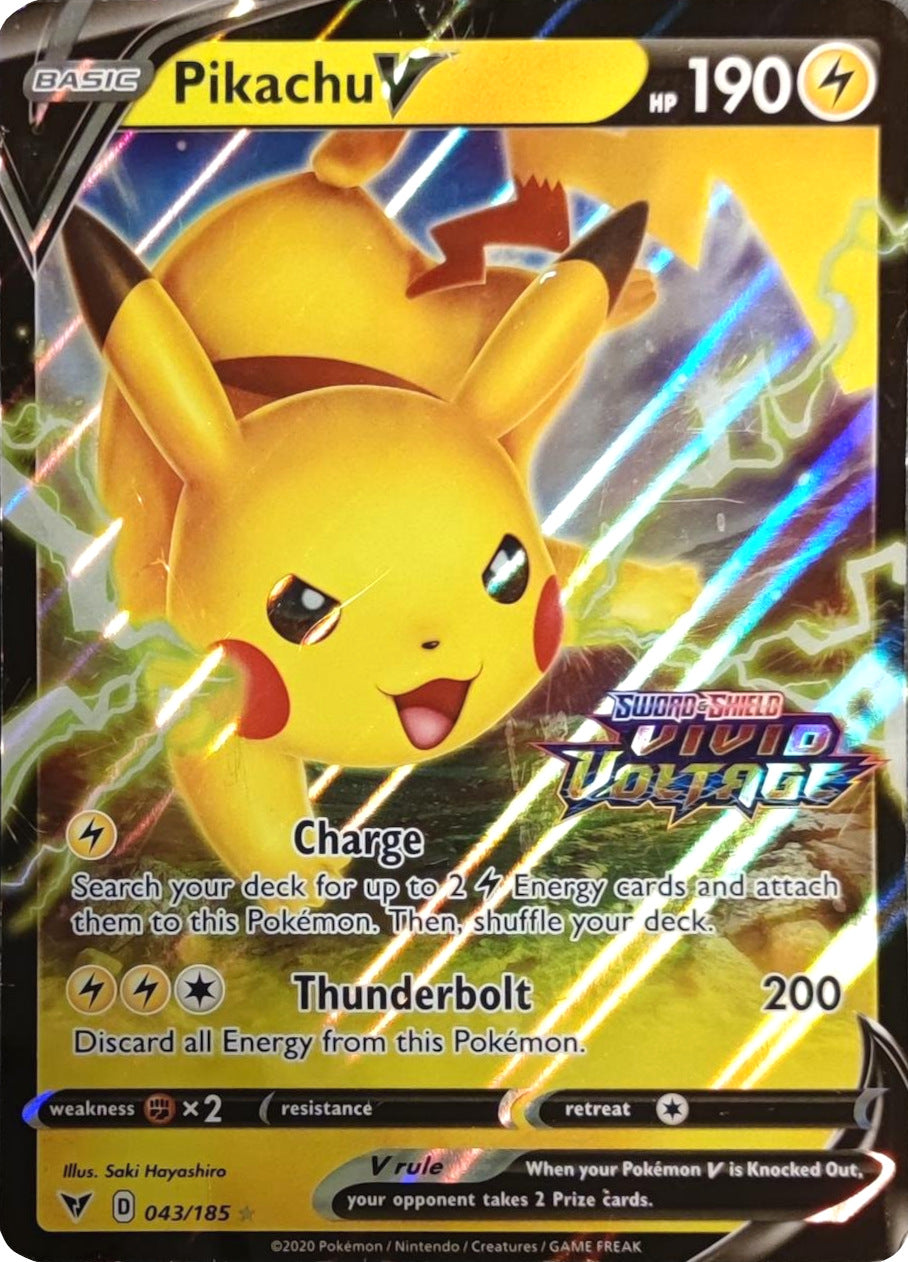 Pikachu V (043/185) (Vivid Voltage Stamp) [Sword & Shield: Vivid Voltage] | The Time Vault CA