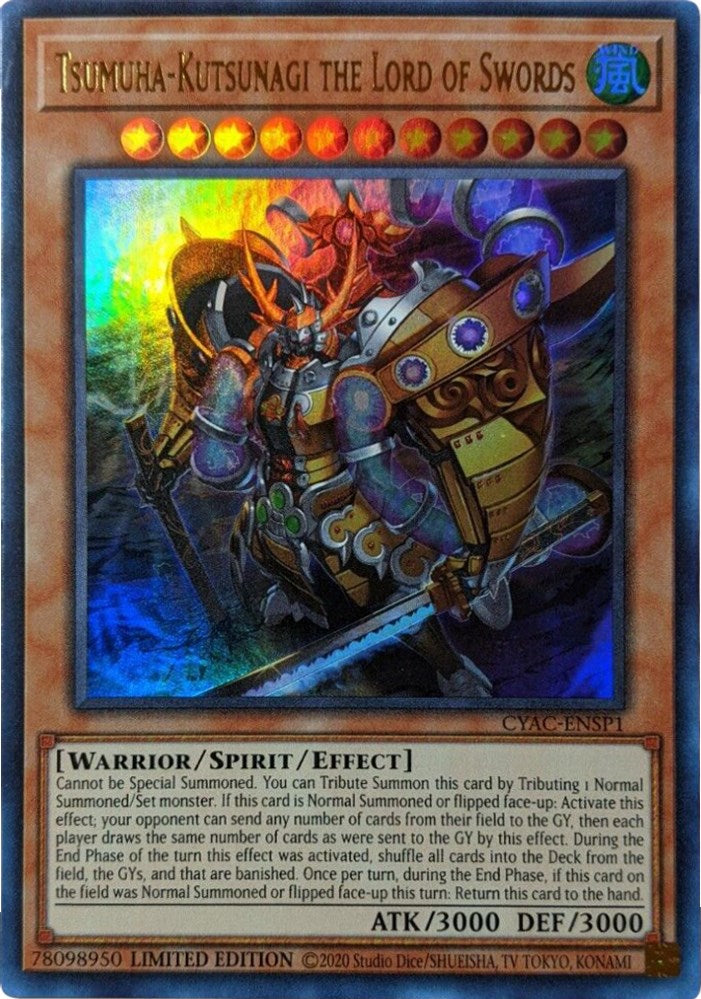 Tsumuha-Kutsunagi the Lord of Swords [CYAC-ENSP1] Ultra Rare | The Time Vault CA
