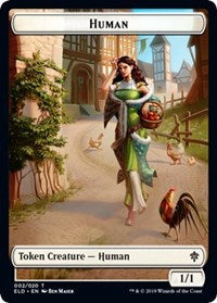 Human // Food (17) Double-sided Token [Throne of Eldraine Tokens] | The Time Vault CA