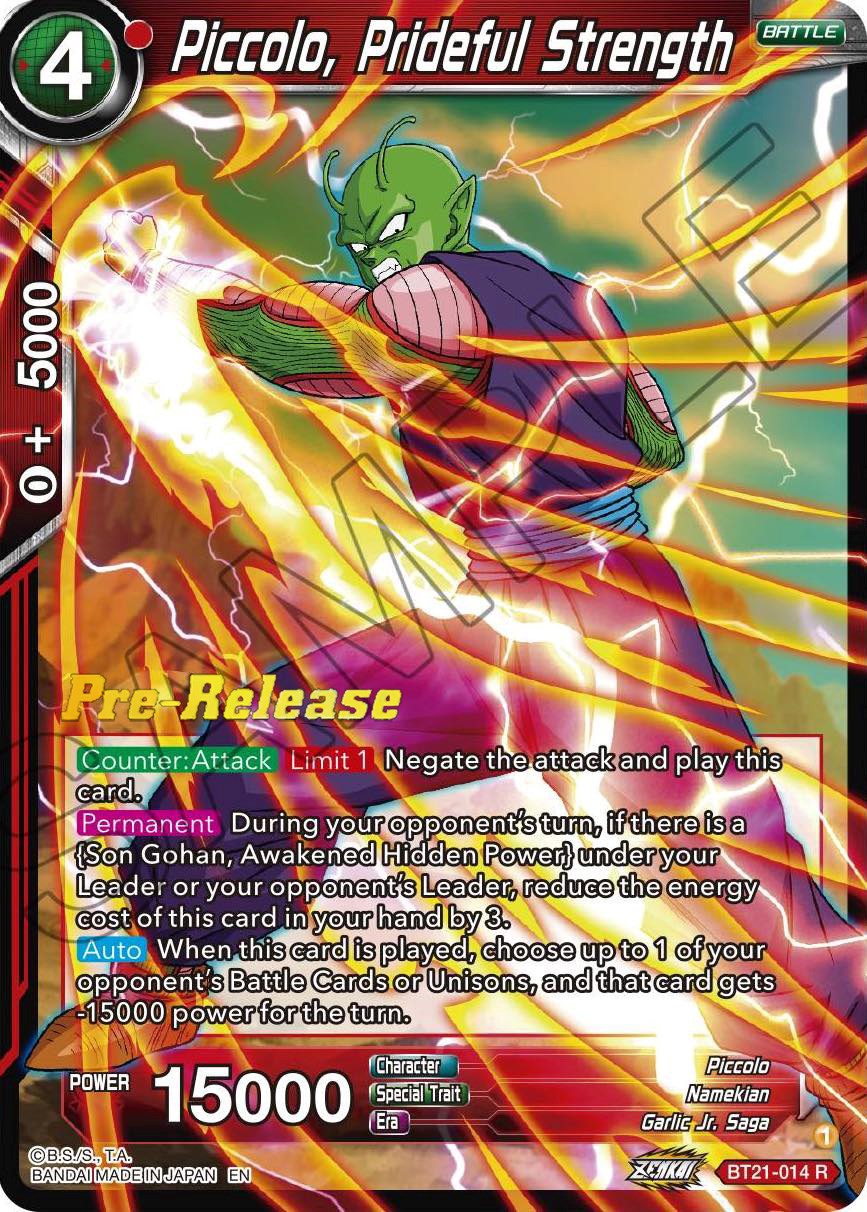 Piccolo, Prideful Strength (BT21-014) [Wild Resurgence Pre-Release Cards] | The Time Vault CA