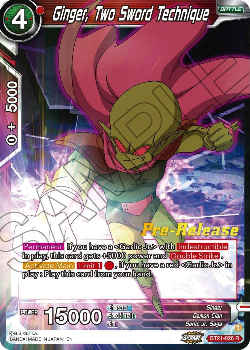 Ginger, Two Sword Technique (BT21-026) [Wild Resurgence Pre-Release Cards] | The Time Vault CA