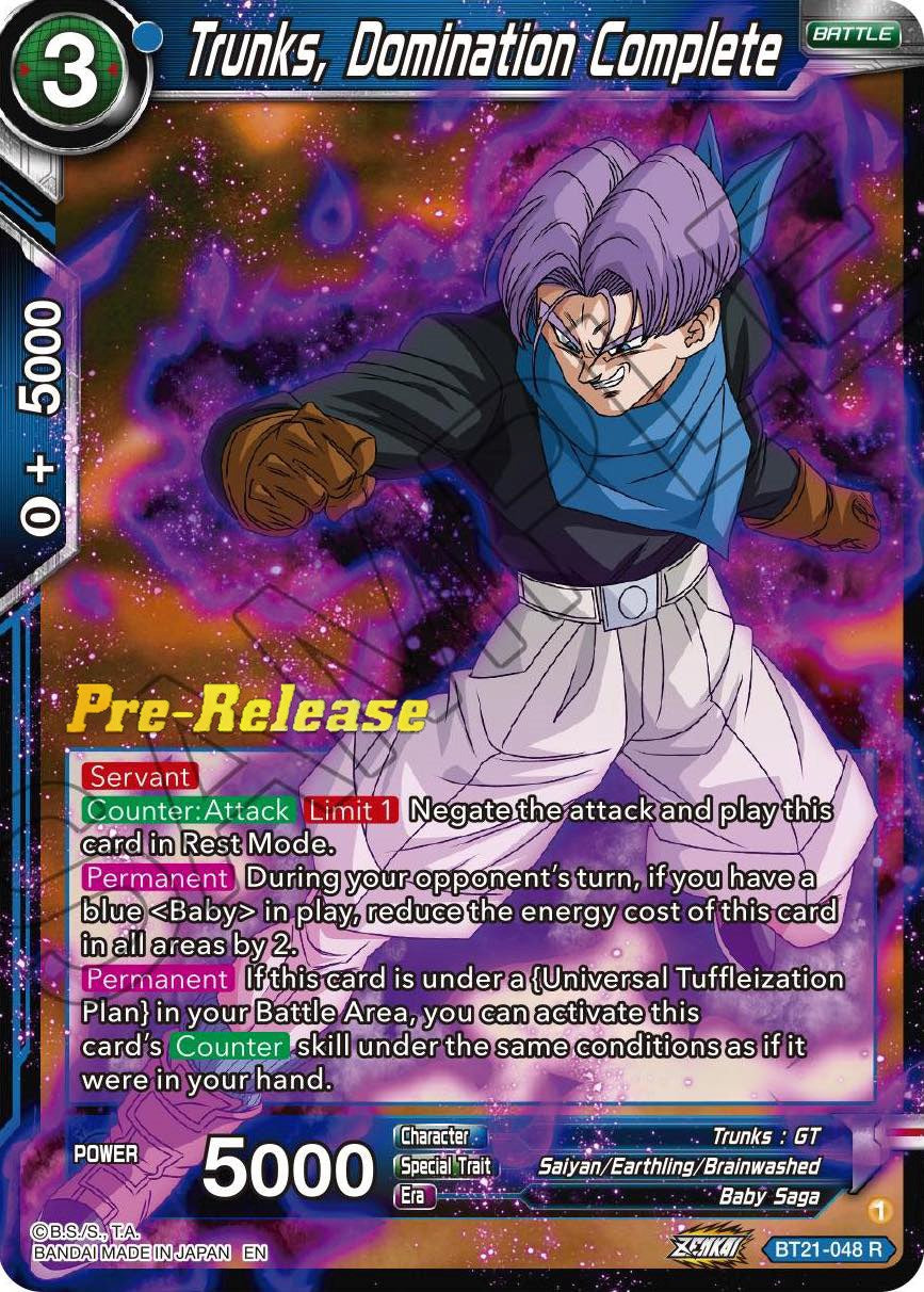Trunks, Domination Complete (BT21-048) [Wild Resurgence Pre-Release Cards] | The Time Vault CA